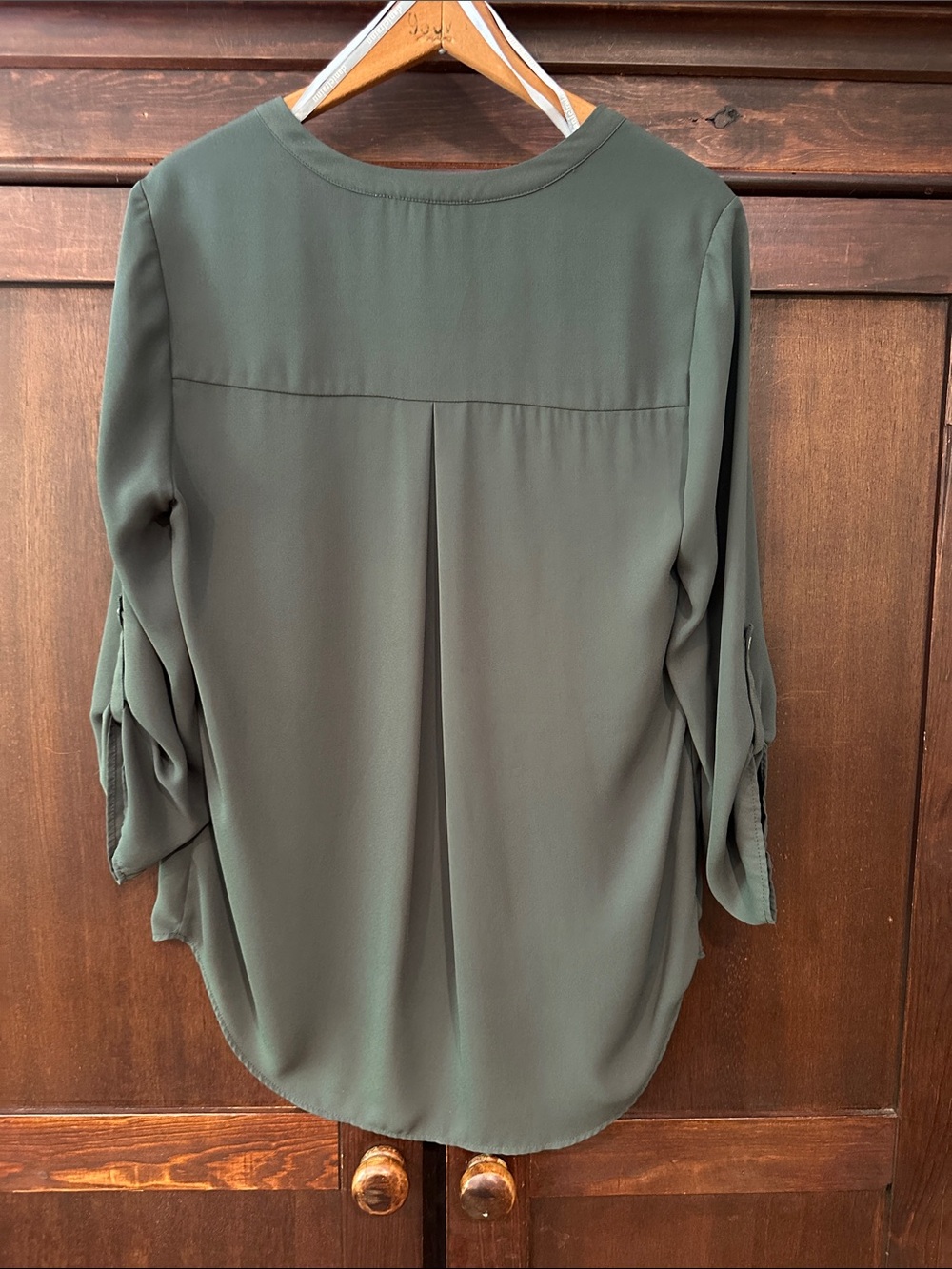 Daniel Rainn women’s army green tunic • blouse • top • shirt - Picture 2 of 5